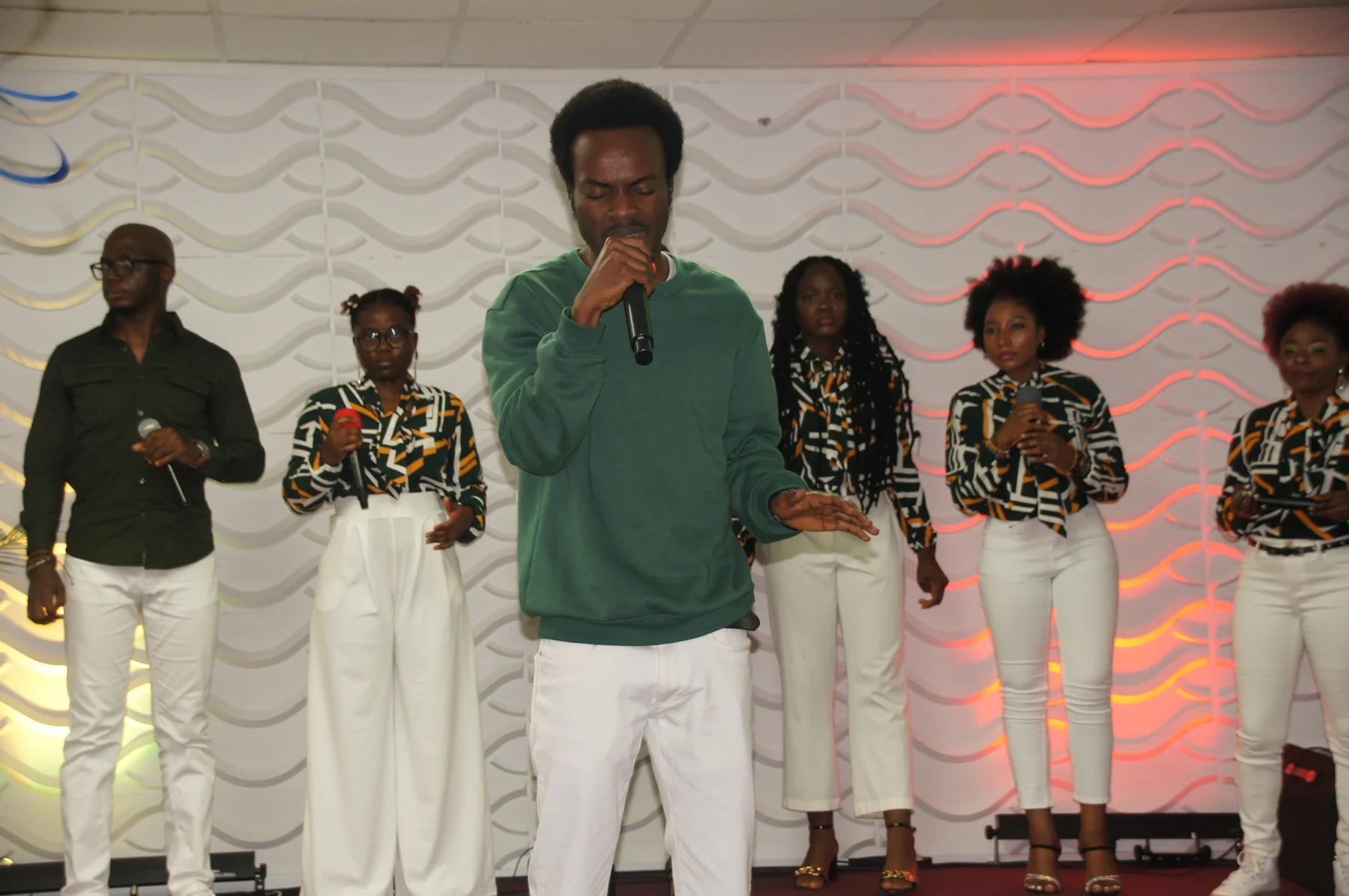 Mount Zion singers and musicians gathered for worship